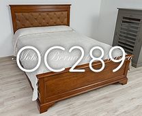 OC289 Letto matrimoniale in noce queen size con testiera pelle OC289 Letto matrimoniale in noce queen size con testiera pelle