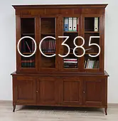 Libreria in legno antico di ciliegio con 4 ante a vetro