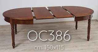 Tavolo ovale allungabile stile classico in noce 150x115 gambe tornite