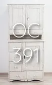 Dispensa antica a 2 corpi finitura sabbiata e laccata bianco