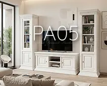 Mobile tv soggiorno con librerie stile classico contemporaneo colore bianco