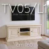 Mobile tv da soggiorno in legno colore bianco avorio stile classico