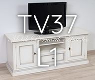 Mobile per Tv in legno massello laccato bianco e grigio