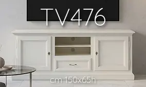 Mobile da soggiorno in legno colore bianco per tv