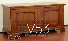 Porta Tv in legno vecchio con 2 ante e gambe mensolate