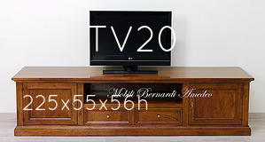 Porta Tv in noce massello 225x55