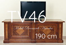Mobile Tv in noce con intarsi olivo 190 cm Mobile Tv in noce con intarsi olivo 190 cm