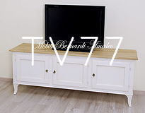 Mobile Tv in legno massello bianco top rovere naturale
