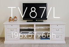 Mobile per Tv e stereo con finitura bianco anticato