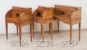 Scrittoi con serrandina e tiretto estraibile costruiti in legno di ulivo