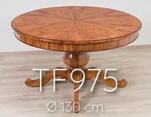 Tavolo rotondo classico in legno ulivo diametro 130 cm