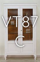 Vetrina con gambe curve finitura bicolore