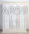 Armadio legno bianco foglia oro 3 ante