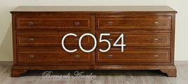 Cassettone lungo in legno massello di noce stile classico