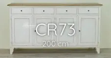 Credenza stile country laccata bianco anticato