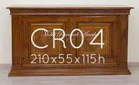 Credenzone in legno di noce con ante intarsiate e intaglio