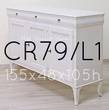 Sideboard in patinated white solid wood
