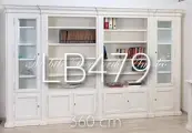 Classic style antique white solid wood bookcase