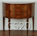 CS20 Consol mezzaluna 2 cassetti intarsiata noce