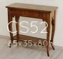 Consolle in legno di noce intarsiata rovere