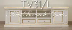 Mobile Tv in legno bianco e oro