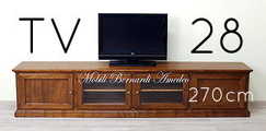 Mobile porta Tv in noce massello da 270 cm