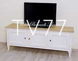 Mobile Tv in legno massello bianco top rovere