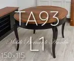 Tavolo ovale allungabile in noce con gambe nere cm 150x115