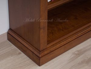 Libreria stile classico in legno di noce bassa con ripiani spostabili