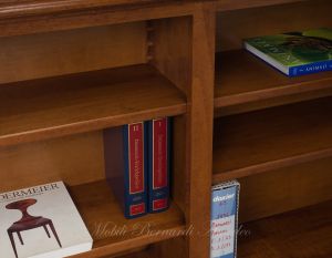 Libreria stile classico in legno di noce bassa con ripiani spostabili