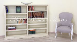 Mobile libreria con ripiani spostabili realizzata artigianalmente e laccata bianco