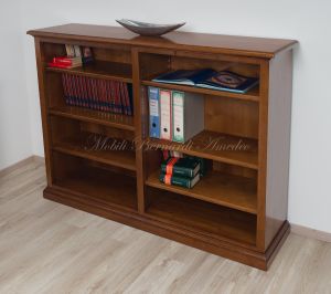 Scaffalatura libreria in legno stile classico con ripiani spostabili