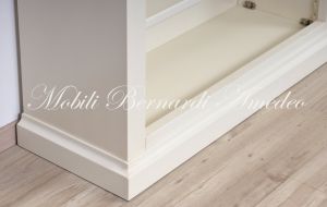 Libreria scaffalatura 3 vani in legno stile classico finitura laccata colorata