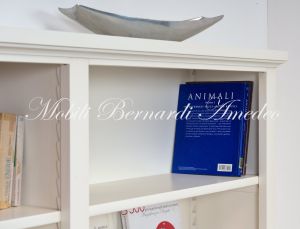 Libreria scaffalatura 3 vani in legno stile classico finitura laccata colorata
