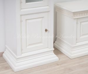 Librerie mobile per Tv da soggiorno stile classico contemporaneo con finitura colore bianco