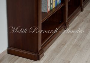 Libreria in legno massiccio stile antico da studio o soggiorno produzione artigianale italiana