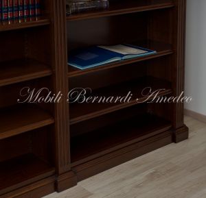 Libreria in legno massiccio stile antico da studio o soggiorno produzione artigianale italiana