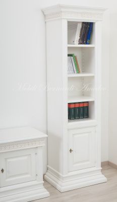 Librerie mobile per Tv da soggiorno stile classico contemporaneo con finitura colore bianco