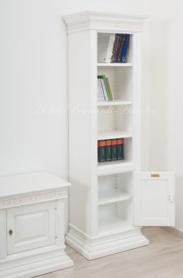 Librerie mobile per Tv da soggiorno stile classico contemporaneo con finitura colore bianco