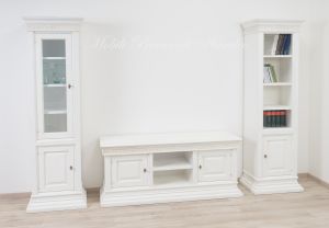 Librerie mobile per Tv da soggiorno stile classico contemporaneo con finitura colore bianco