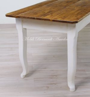 Tavolo Vecchio Bicolore Abete Country 1c 12 V2