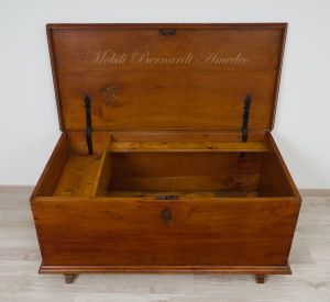 Chest - original restored chest in solid cherry with working antique lock