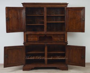 Credenza dispensa antica con alzata, ante e ribalta