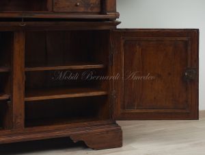 Credenza dispensa antica con alzata, ante e ribalta