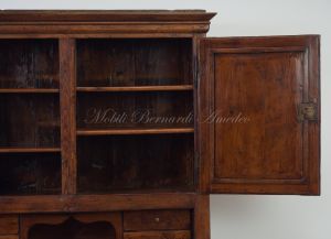 Credenza dispensa antica con alzata, ante e ribalta