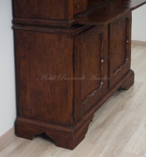 Credenza dispensa antica con alzata, ante e ribalta