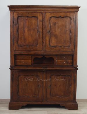 Credenza dispensa antica con alzata, ante e ribalta