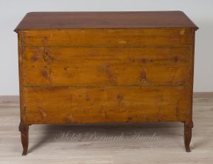 Restored antique chest of drawers in walnut wood with 3 lockable drawers