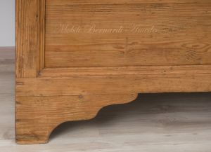 Original antique chest in solid fir, light colored wax finish