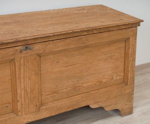 Original antique chest in solid fir, light colored wax finish